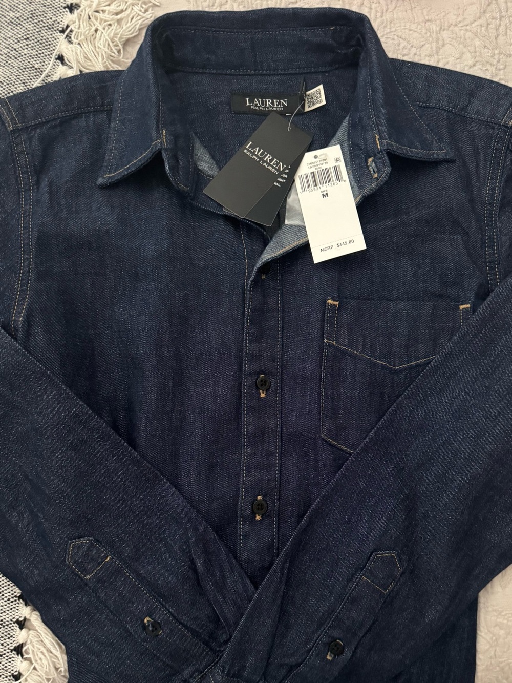 Lauren Ralph Lauren Belted Denim Shirtdress Size M NWT - Picture 3 of 4